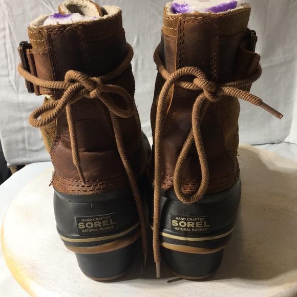 Sorel womens winter duck boot whiskey suede/brown rubber size 7 - Picture 6 of 9